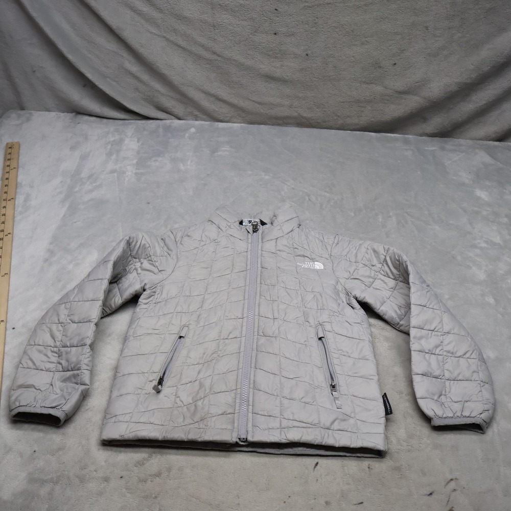 North Face Jacket Kids XS 6 Grey Thermoball Eco Insulated Light Quilted Puffer
